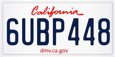 CA license plate 6UBP448
