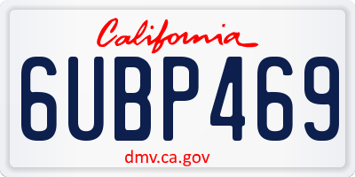 CA license plate 6UBP469