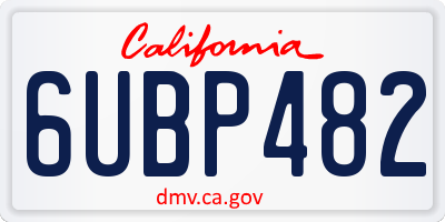 CA license plate 6UBP482