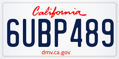 CA license plate 6UBP489