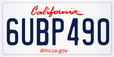 CA license plate 6UBP490