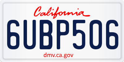 CA license plate 6UBP506