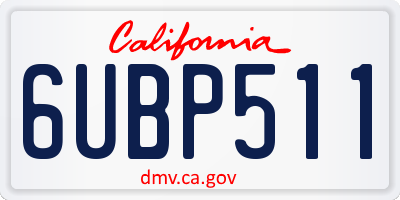 CA license plate 6UBP511