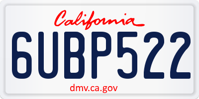 CA license plate 6UBP522