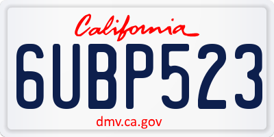 CA license plate 6UBP523