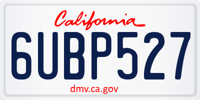 CA license plate 6UBP527