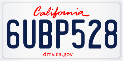CA license plate 6UBP528