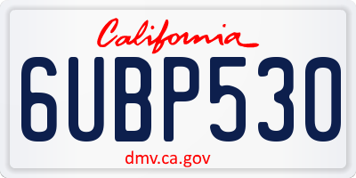 CA license plate 6UBP530