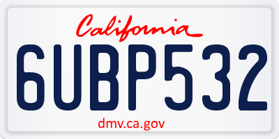 CA license plate 6UBP532