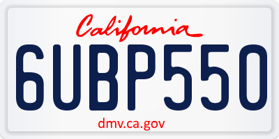 CA license plate 6UBP550