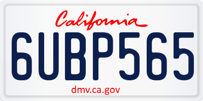 CA license plate 6UBP565
