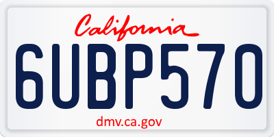 CA license plate 6UBP570