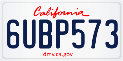 CA license plate 6UBP573