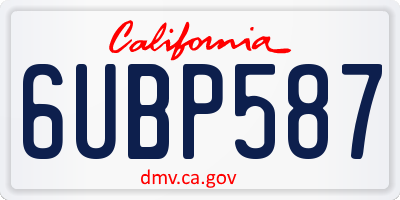 CA license plate 6UBP587