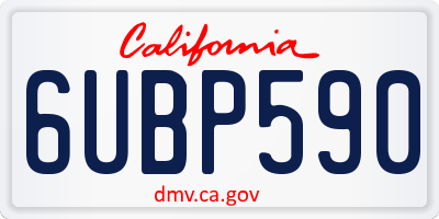 CA license plate 6UBP590