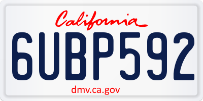 CA license plate 6UBP592
