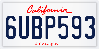 CA license plate 6UBP593