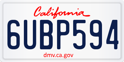 CA license plate 6UBP594
