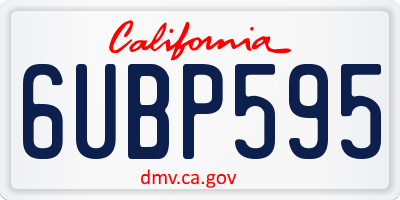 CA license plate 6UBP595