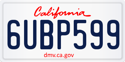 CA license plate 6UBP599