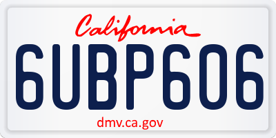 CA license plate 6UBP606