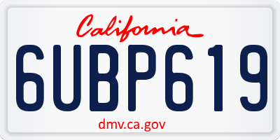 CA license plate 6UBP619