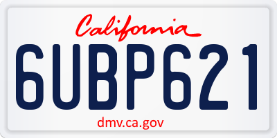 CA license plate 6UBP621