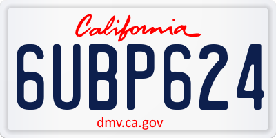 CA license plate 6UBP624
