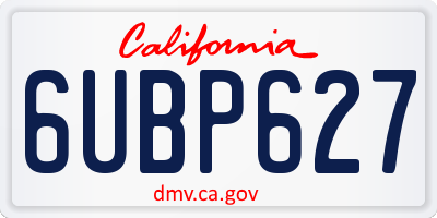 CA license plate 6UBP627
