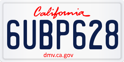 CA license plate 6UBP628