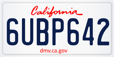 CA license plate 6UBP642