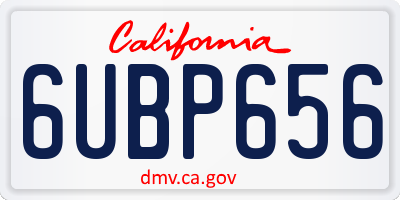 CA license plate 6UBP656