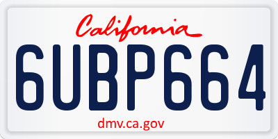 CA license plate 6UBP664