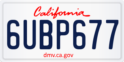 CA license plate 6UBP677