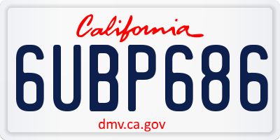 CA license plate 6UBP686