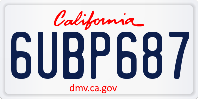 CA license plate 6UBP687