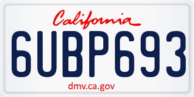 CA license plate 6UBP693