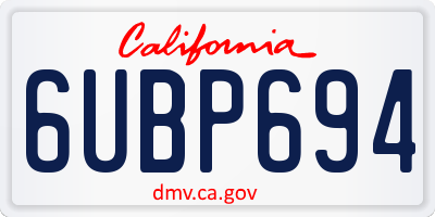 CA license plate 6UBP694