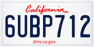 CA license plate 6UBP712