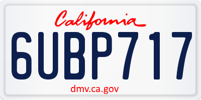 CA license plate 6UBP717