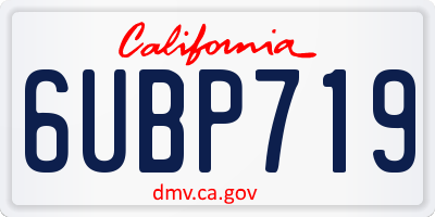 CA license plate 6UBP719
