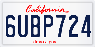 CA license plate 6UBP724