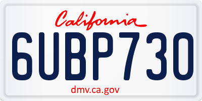CA license plate 6UBP730