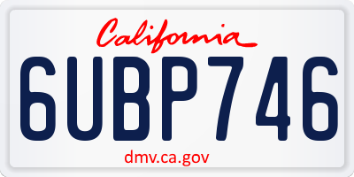 CA license plate 6UBP746