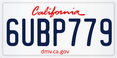 CA license plate 6UBP779