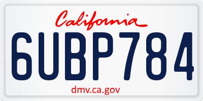 CA license plate 6UBP784