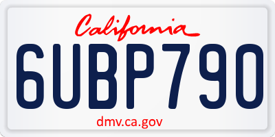CA license plate 6UBP790