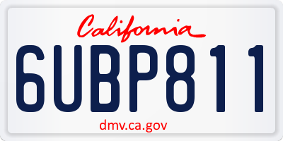 CA license plate 6UBP811