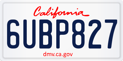 CA license plate 6UBP827