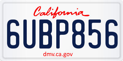 CA license plate 6UBP856